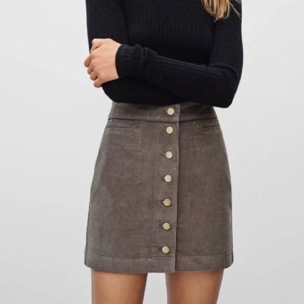 Aritzia Wilfred Karmen Button Front Corduroy Mini Skirt